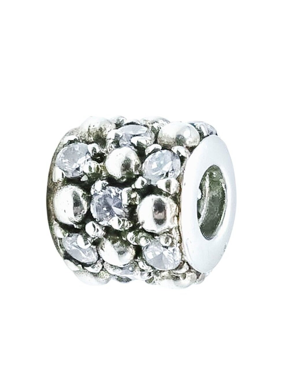 Chamilia Gleaming Splendor Sterling Silver CZ Charm Bead Sparkle Bracelet